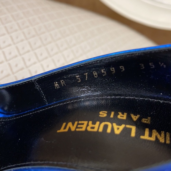 Blue metallic Saint  Laurent heels - Picture 6 of 11